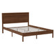 Brown,Queen |#| Solid Wood Platform Bed with Headboard and Wooden Slats in Brown - Queen