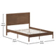 Brown,Queen |#| Solid Wood Platform Bed with Headboard and Wooden Slats in Brown - Queen