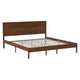 Brown,King |#| Solid Wood Platform Bed with Headboard and Wooden Slats in Brown - King