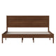 Brown,King |#| Solid Wood Platform Bed with Headboard and Wooden Slats in Brown - King