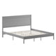 Gray,King |#| Solid Wood Platform Bed with Headboard and Wooden Slats in Gray - King