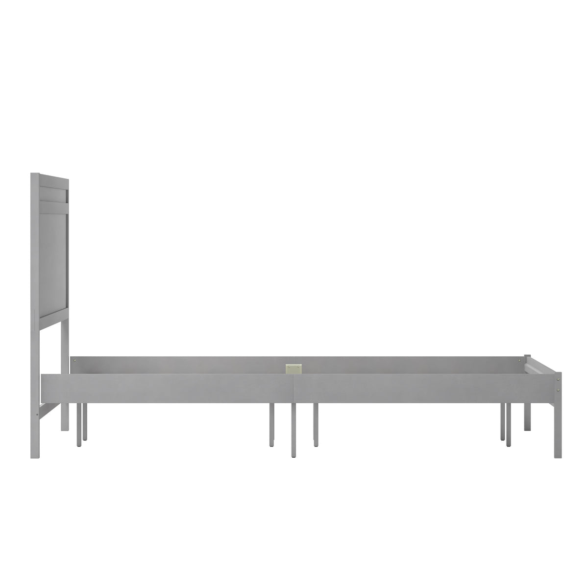 Gray,King |#| Solid Wood Platform Bed with Headboard and Wooden Slats in Gray - King