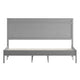 Gray,King |#| Solid Wood Platform Bed with Headboard and Wooden Slats in Gray - King