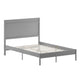 Gray,Full |#| Solid Wood Platform Bed with Headboard and Wooden Slats in Gray - Full