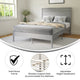 Gray,Full |#| Solid Wood Platform Bed with Headboard and Wooden Slats in Gray - Full