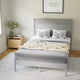 Gray,Full |#| Solid Wood Platform Bed with Headboard and Wooden Slats in Gray - Full