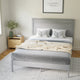 Gray,Queen |#| Solid Wood Platform Bed with Headboard and Wooden Slats in Gray - Queen