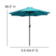 Teal |#| Bundled Set - Teal 9 FT Round Umbrella & Universal Black Cement Waterproof Base