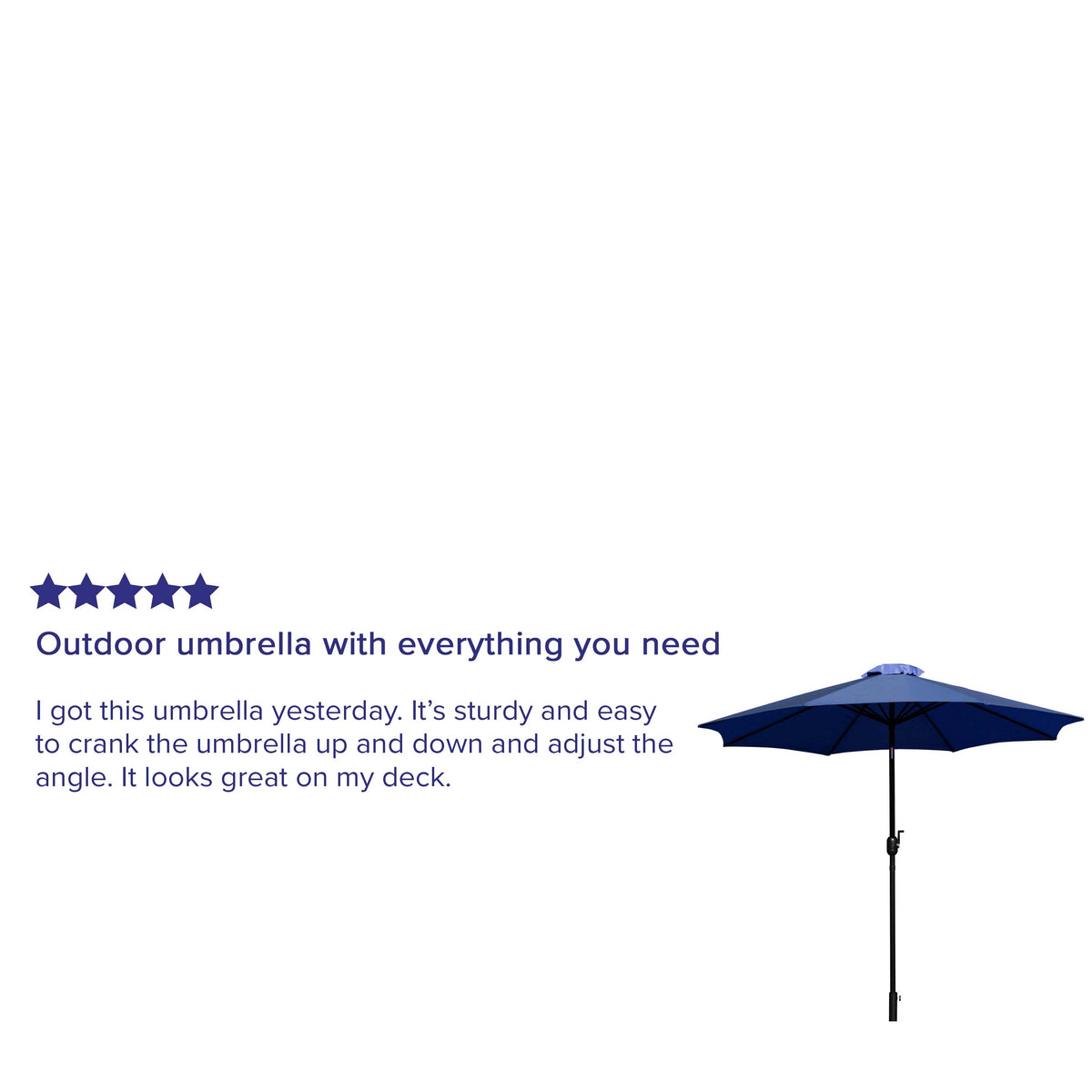 Navy |#| Bundled Set - Navy 9 FT Round Umbrella & Universal Black Cement Waterproof Base