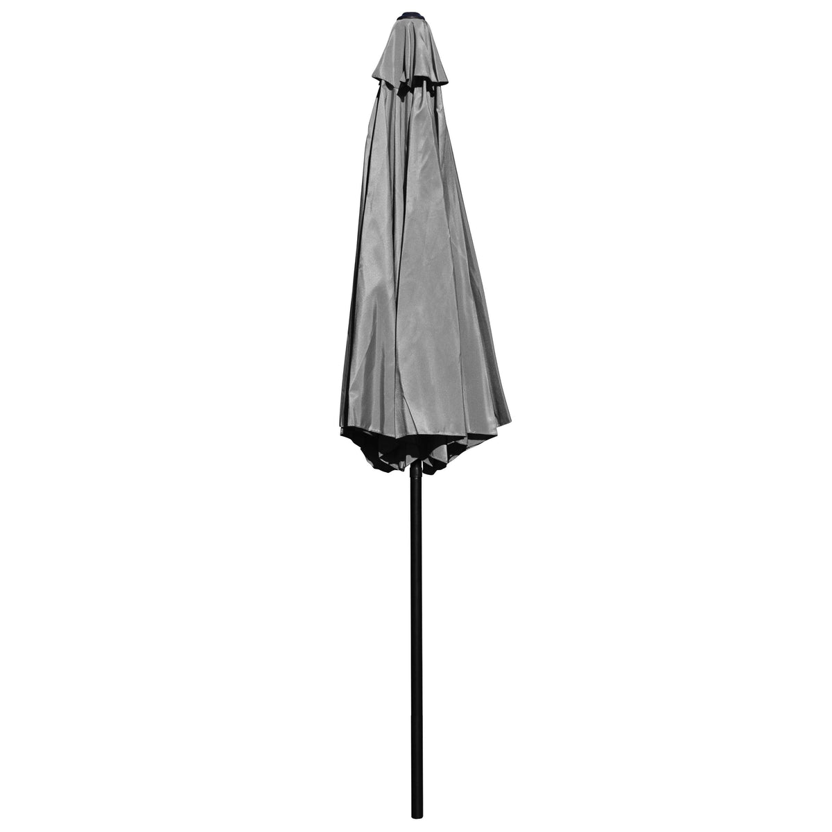 Gray |#| Gray 9 FT Round Umbrella - 1.5inch Diameter Aluminum Pole - Crank and Tilt Function