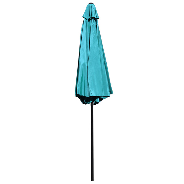 Teal |#| Teal 9 FT Round Umbrella - 1.5inch Diameter Aluminum Pole - Crank and Tilt Function