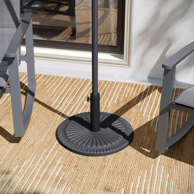 Kona Universal Cement Patio Umbrella Base with Sunburst Patterned Weatherproof Plastic Polymer Coating - View 2