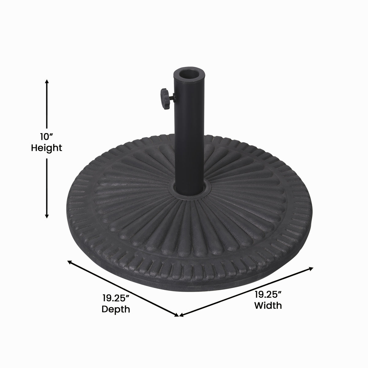 Black |#| Sunburst 19.25" Diameter Weatherproof Universal Cement Umbrella Base - Bronze