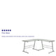 Clear Top/Silver Frame |#| L-Shaped Computer Corner Glass Desk, Gaming Desk, Home Office Corner Desk, Clear