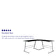 Black Top/Silver Frame |#| L-Shaped Computer Corner Glass Desk, Gaming Desk, Home Office Corner Desk, Black