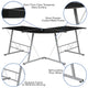 Black Top/Silver Frame |#| L-Shaped Computer Corner Glass Desk, Gaming Desk, Home Office Corner Desk, Black