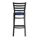 Blue Vinyl Seat/Black Metal Frame |#| Black Ladder Back Metal Restaurant Barstool - Blue Vinyl Seat