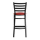 Red Vinyl Seat/Black Metal Frame |#| Black Ladder Back Metal Restaurant Barstool - Red Vinyl Seat