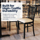 Tan Vinyl Seat/Black Metal Frame |#| Commercial Black Vertical Back Restaurant Chair with Tan Vinyl Seat