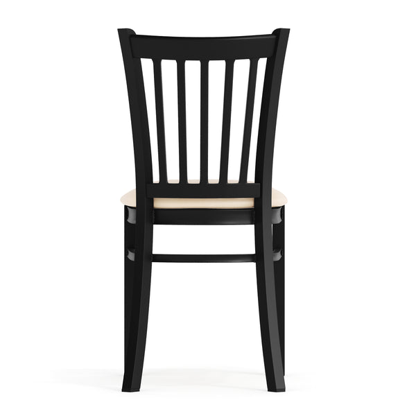 Tan Vinyl Seat/Black Metal Frame |#| Commercial Black Vertical Back Restaurant Chair with Tan Vinyl Seat