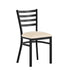 Tan Vinyl Seat/Black Metal Frame |#| Commercial Black Ladder Back Restaurant Chair with Tan Vinyl Seat