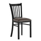 Mocha Vinyl Seat/Black Metal Frame |#| Commercial Black Ladder Back Restaurant Chair with Mocha Vinyl Seat