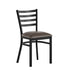 Mocha Vinyl Seat/Black Metal Frame |#| Commercial Black Ladder Back Restaurant Chair with Mocha Vinyl Seat
