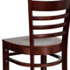 Mahogany Wood Seat/Mahogany Wood Frame |#| Ladder Back Mahogany Wood Restaurant Barstool