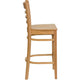 Natural Wood Seat/Natural Wood Frame |#| Ladder Back Natural Wood Restaurant Barstool