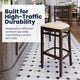 Tan Vinyl Seat/Walnut Wood Frame |#| Commercial Ladder Back Walnut Wood Restaurant Barstool - Tan Vinyl Seat