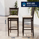Tan Vinyl Seat/Walnut Wood Frame |#| Commercial Ladder Back Walnut Wood Restaurant Barstool - Tan Vinyl Seat