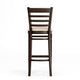 Tan Vinyl Seat/Walnut Wood Frame |#| Commercial Ladder Back Walnut Wood Restaurant Barstool - Tan Vinyl Seat