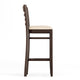 Tan Vinyl Seat/Walnut Wood Frame |#| Commercial Ladder Back Walnut Wood Restaurant Barstool - Tan Vinyl Seat