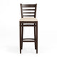 Tan Vinyl Seat/Walnut Wood Frame |#| Commercial Ladder Back Walnut Wood Restaurant Barstool - Tan Vinyl Seat