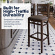 Mocha Vinyl Seat/Walnut Wood Frame |#| Commercial Ladder Back Walnut Wood Restaurant Barstool - Mocha Vinyl Seat