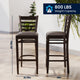 Mocha Vinyl Seat/Walnut Wood Frame |#| Commercial Ladder Back Walnut Wood Restaurant Barstool - Mocha Vinyl Seat