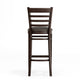 Mocha Vinyl Seat/Walnut Wood Frame |#| Commercial Ladder Back Walnut Wood Restaurant Barstool - Mocha Vinyl Seat