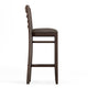 Mocha Vinyl Seat/Walnut Wood Frame |#| Commercial Ladder Back Walnut Wood Restaurant Barstool - Mocha Vinyl Seat