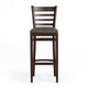 Mocha Vinyl Seat/Walnut Wood Frame |#| Commercial Ladder Back Walnut Wood Restaurant Barstool - Mocha Vinyl Seat