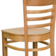 Natural Wood Seat/Natural Wood Frame |#| Ladder Back Natural Wood Restaurant Barstool