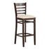 Tan Vinyl Seat/Walnut Wood Frame |#| Commercial Ladder Back Walnut Wood Restaurant Barstool - Tan Vinyl Seat