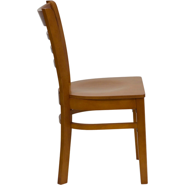 Cherry Wood Seat/Cherry Wood Frame |#| Ladder Back Cherry Wood Restaurant Chair