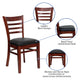 Black Vinyl Seat/Mahogany Wood Frame |#| Ladder Back Mahogany Wood Restaurant Chair - Black Vinyl Seat