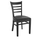 Black Vinyl Seat/Black Wood Frame |#| Ladder Back Black Wood Restaurant Chair - Black Vinyl Seat