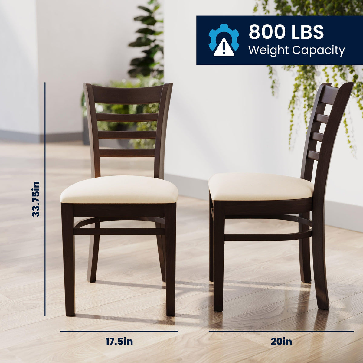 Tan Vinyl Seat/Walnut Wood Frame |#| Commercial Ladder Back Walnut Wood Restaurant Chair - Tan Vinyl Seat