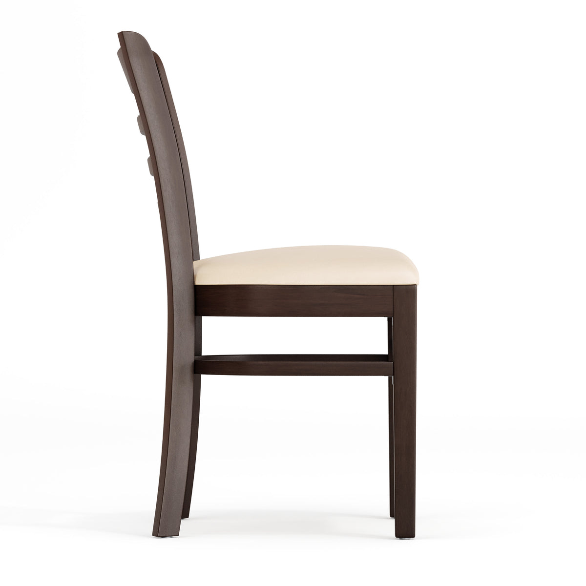 Tan Vinyl Seat/Walnut Wood Frame |#| Commercial Ladder Back Walnut Wood Restaurant Chair - Tan Vinyl Seat