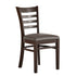 Mocha Vinyl Seat/Walnut Wood Frame |#| Commercial Ladder Back Walnut Wood Restaurant Chair - Mocha Vinyl Seat