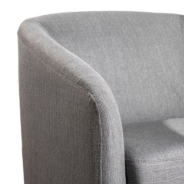 Light Gray |#| Traditional Club Style Accent Chair with 360° Swivel Metal Base in Light Gray