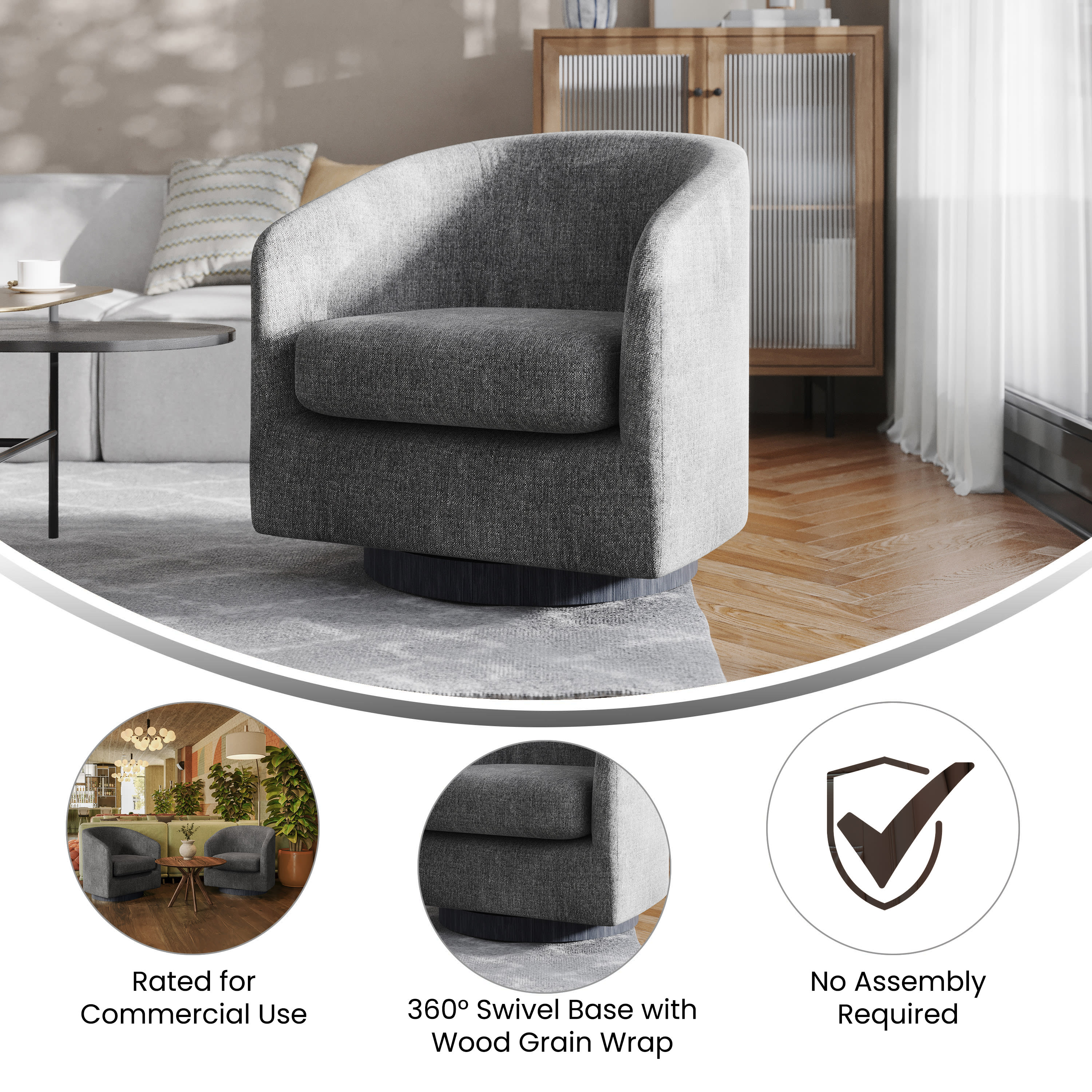 Club Style Swivel Accent Chair BS-AC22-060- – BizChair