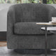 Dark Gray |#| Traditional Club Style Accent Chair with 360° Swivel Metal Base in Dark Gray